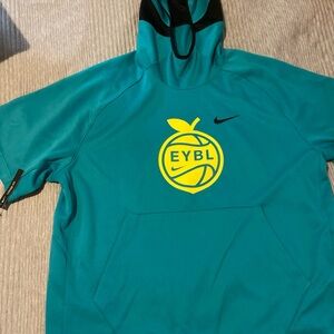 Nike EYBL Peach Jam Short Sleeve Hoodie Size 2XL NWT Basketball Blue Teal Loose